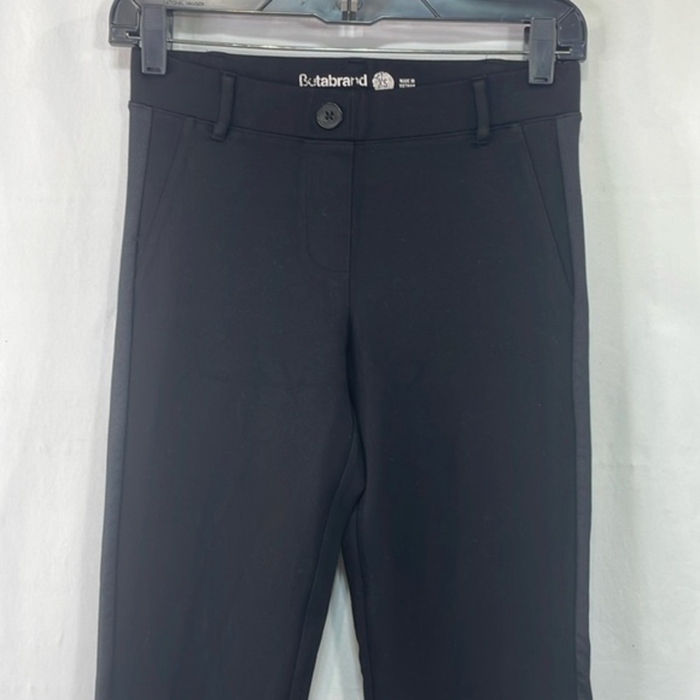 🐊 Betabrand black knit pants with tuxedo sides stripe